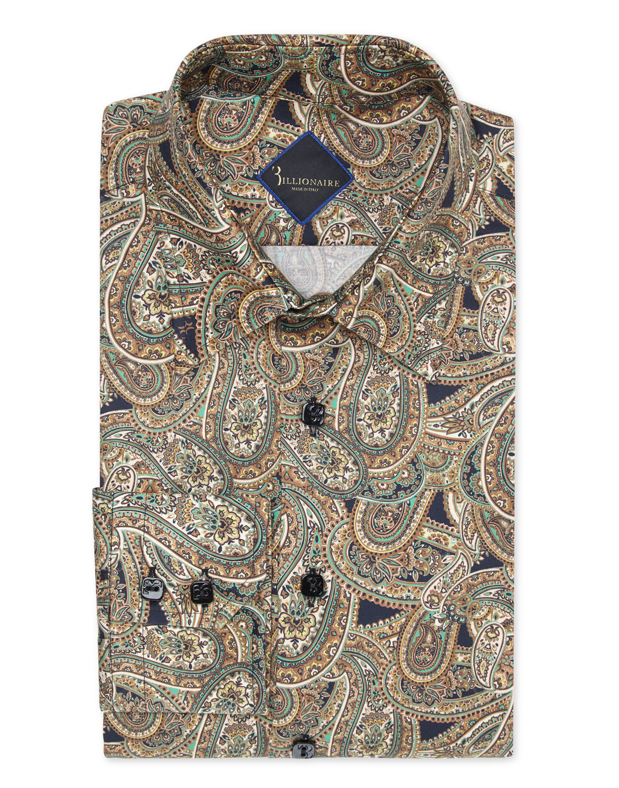 Billionaire Shirt Silver Cut LS/Milano Paisley