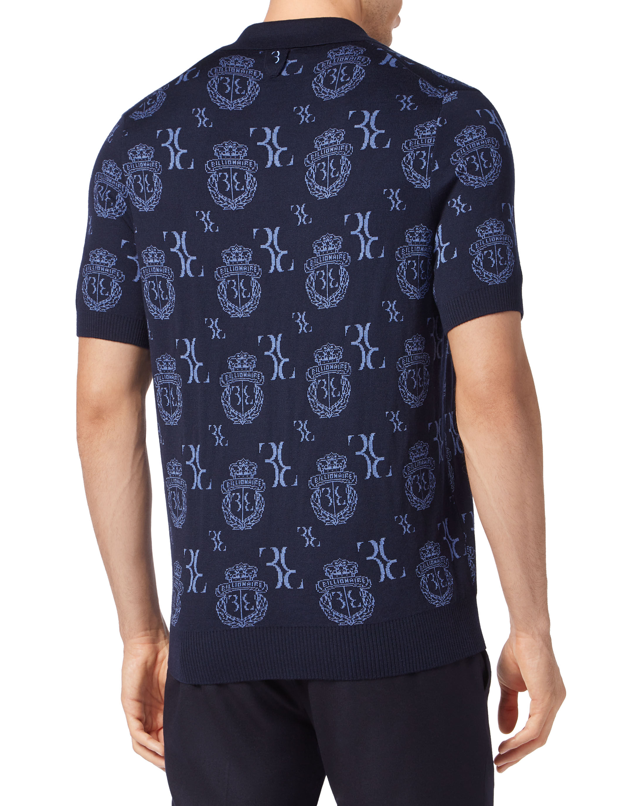 Billionaire Wool Silk Jacquard Polo Shirt