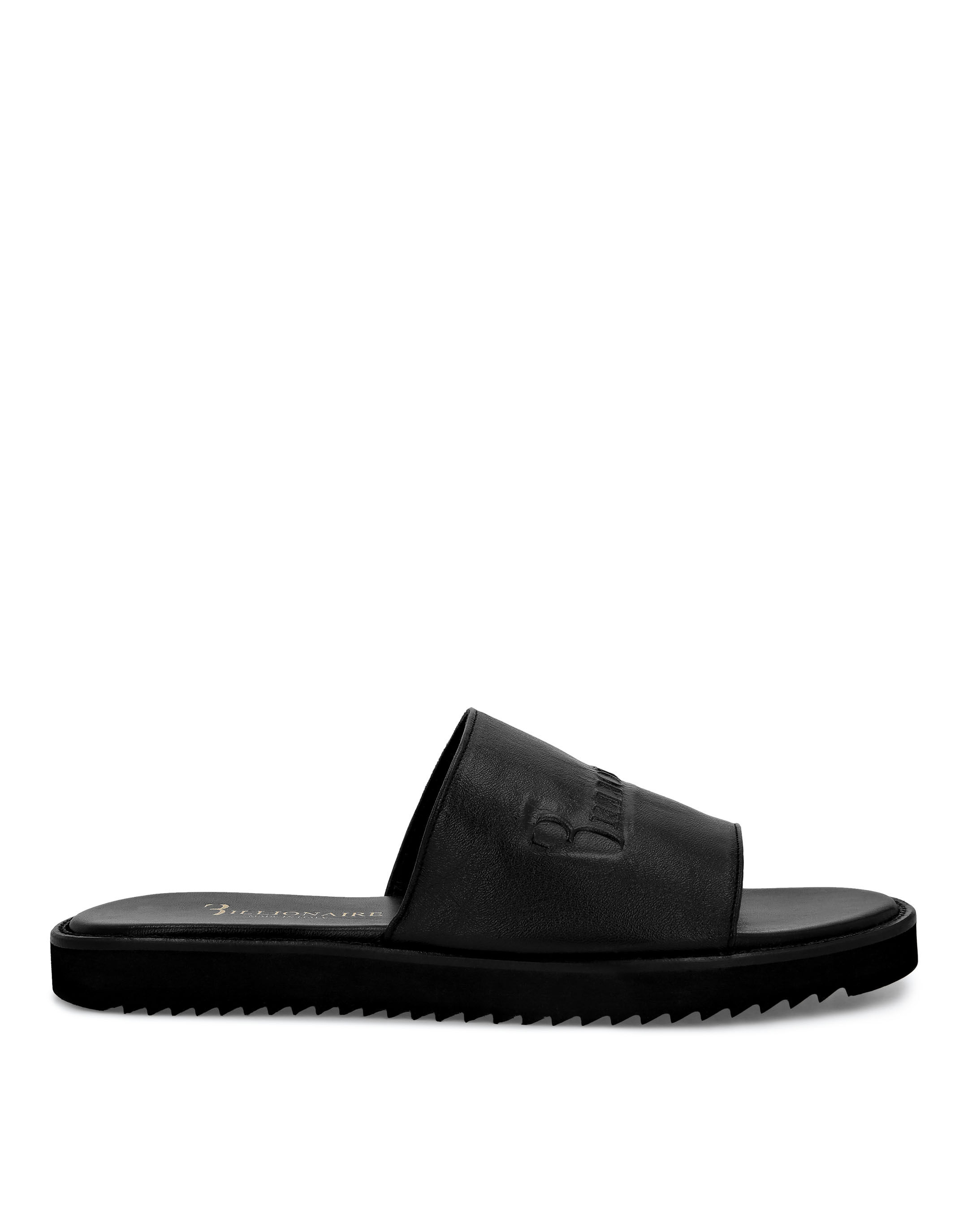 Billionaire Leather Flat Gummy Sandals