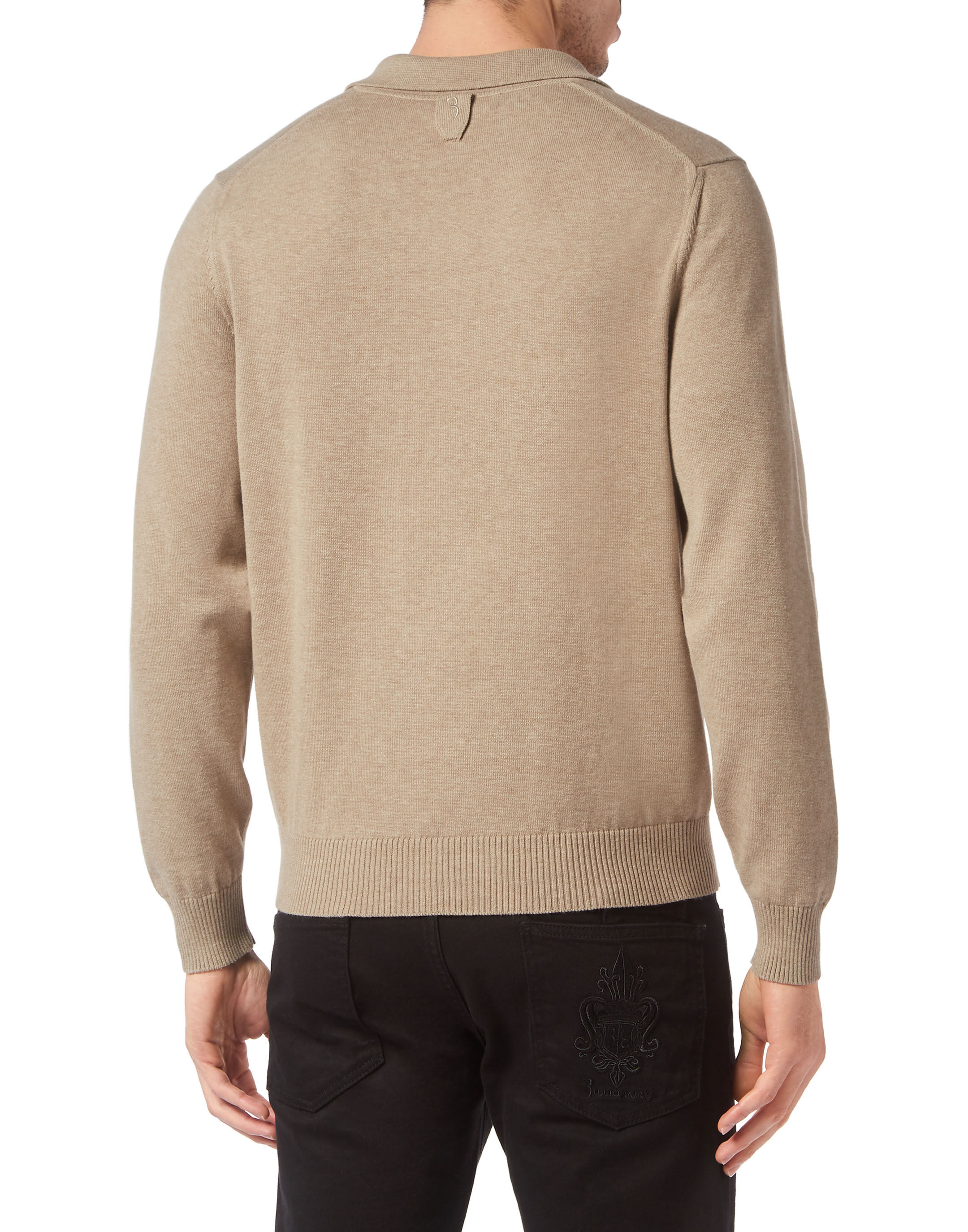 Billionaire Wool/Cotton Pullover Polo-Neck LS