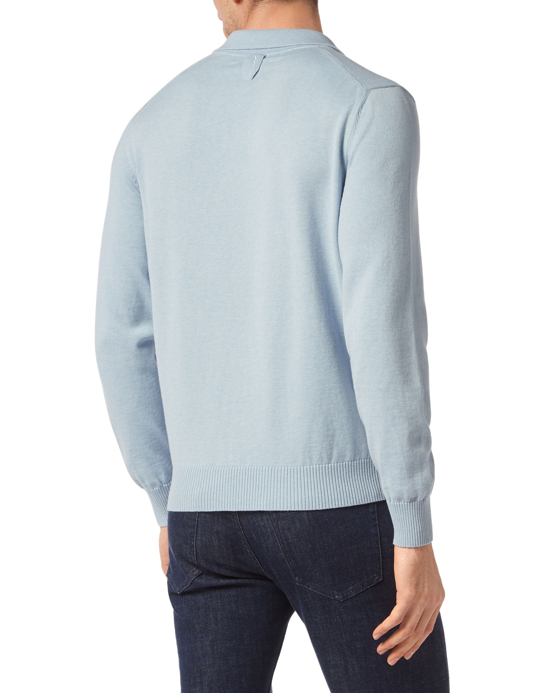 Billionaire Wool/Cotton Pullover Polo-Neck LS