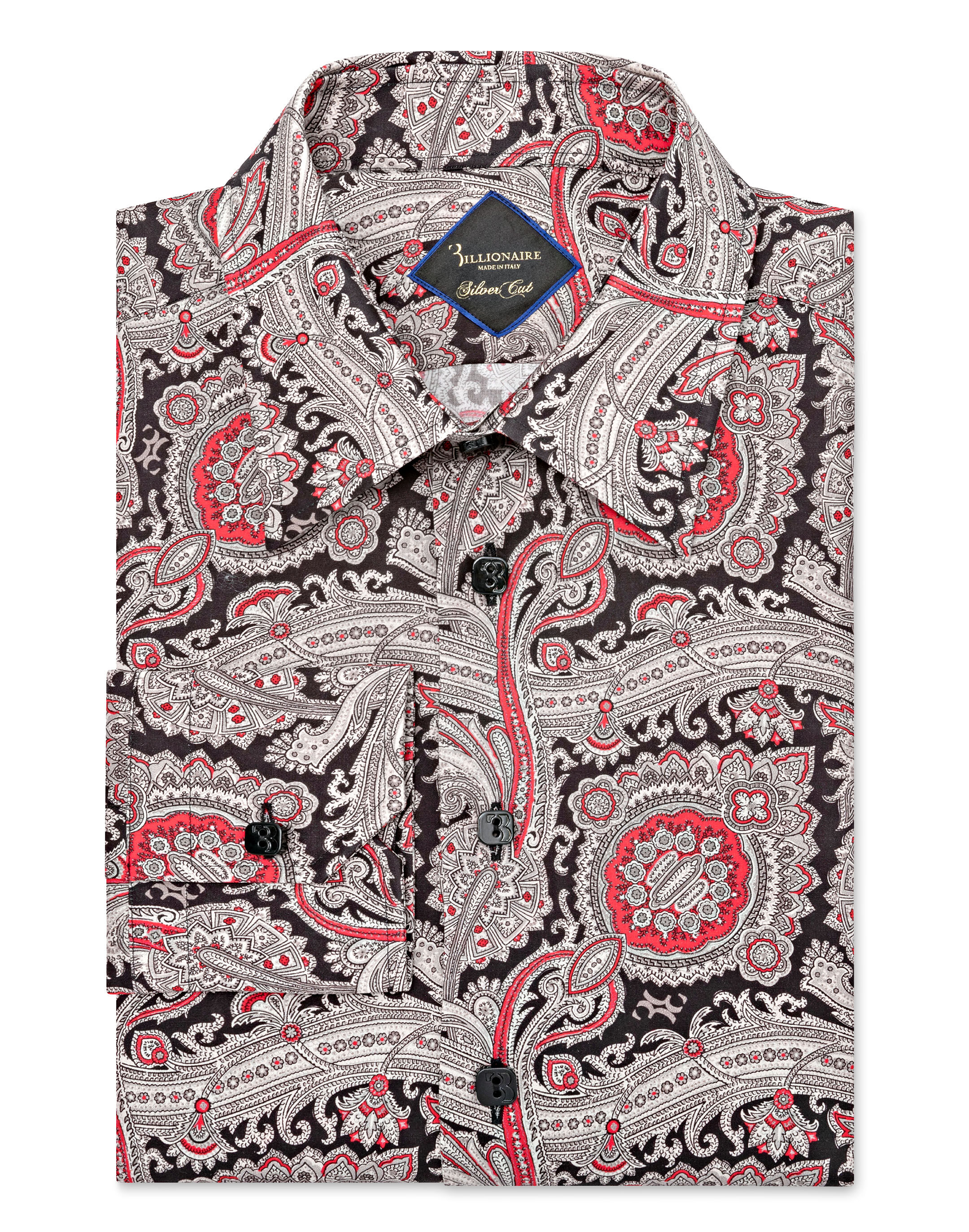 Billionaire Shirt Silver Cut LS/Milano Paisley