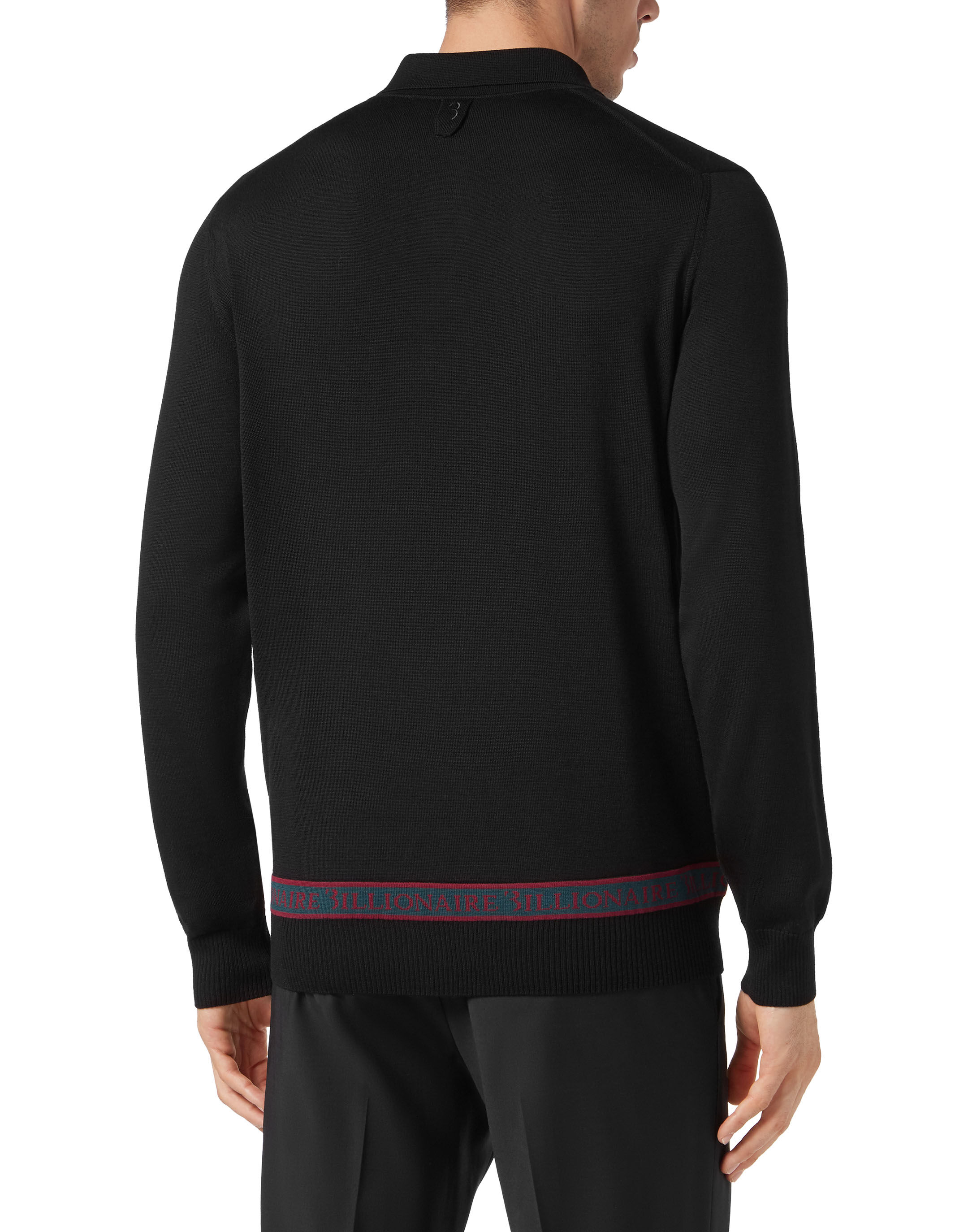 Billionaire Wool and Silk Pullover Polo-Neck LS