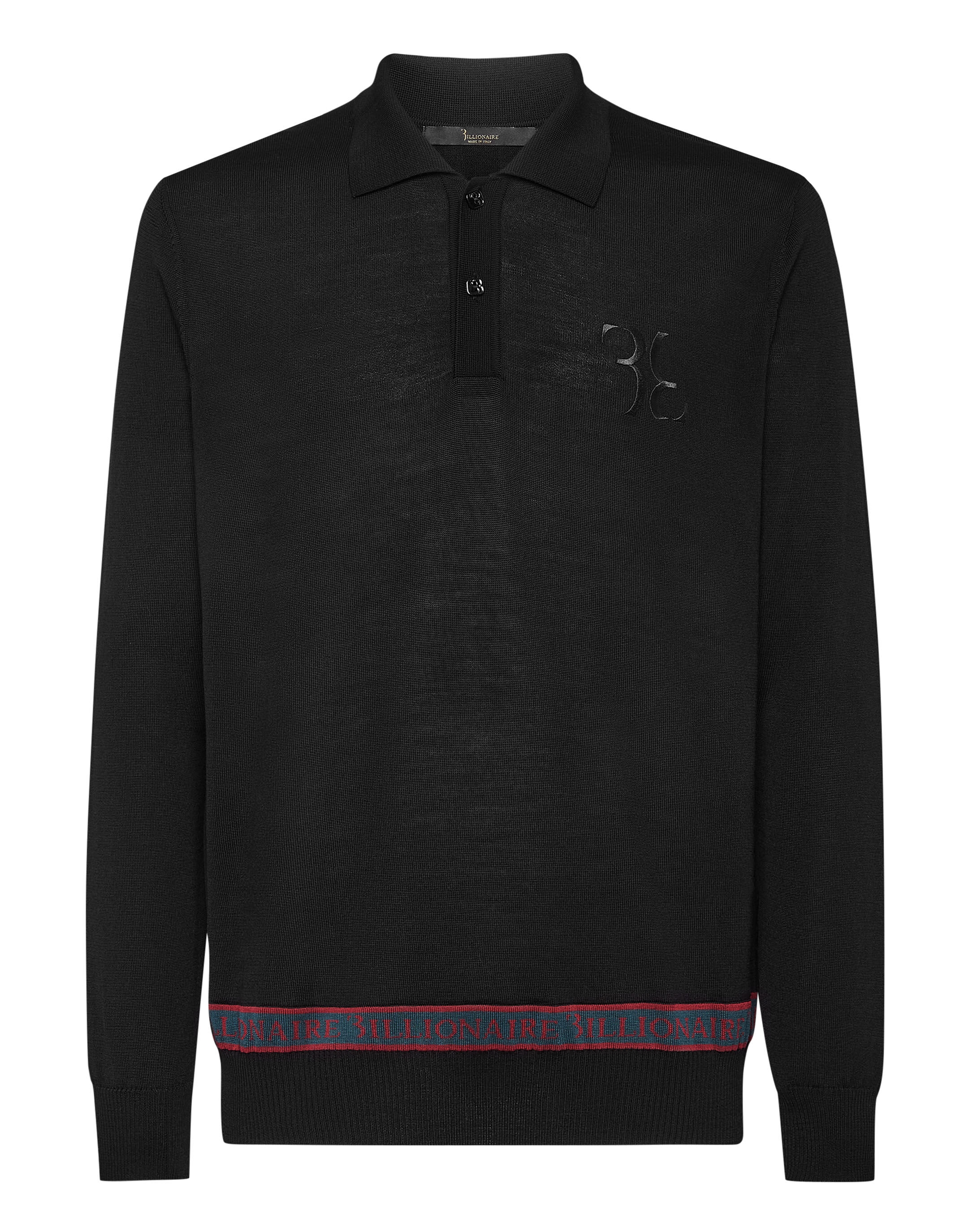 Billionaire Wool and Silk Pullover Polo-Neck LS