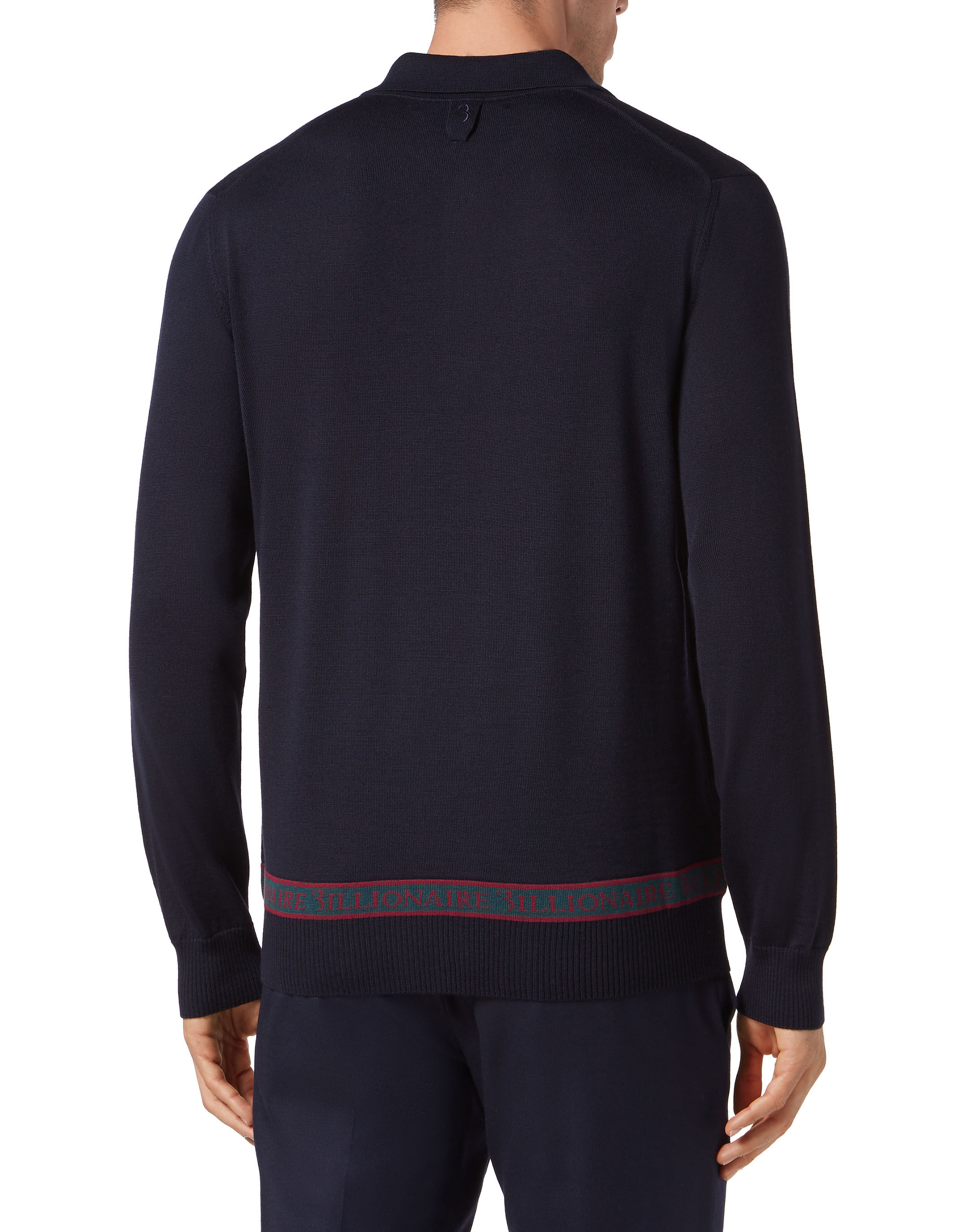 Billionaire Wool and Silk Pullover Polo-Neck LS