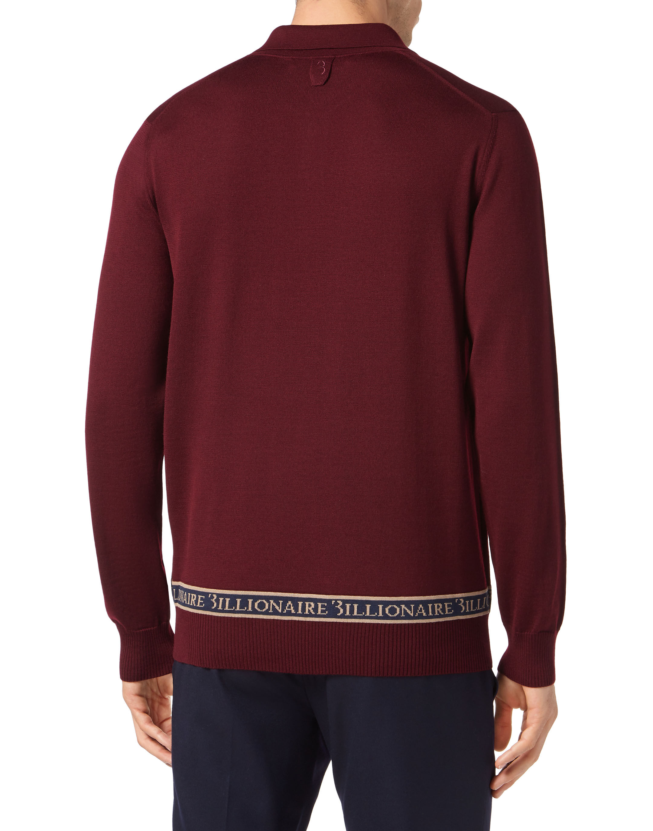 Billionaire Wool and Silk Pullover Polo-Neck LS