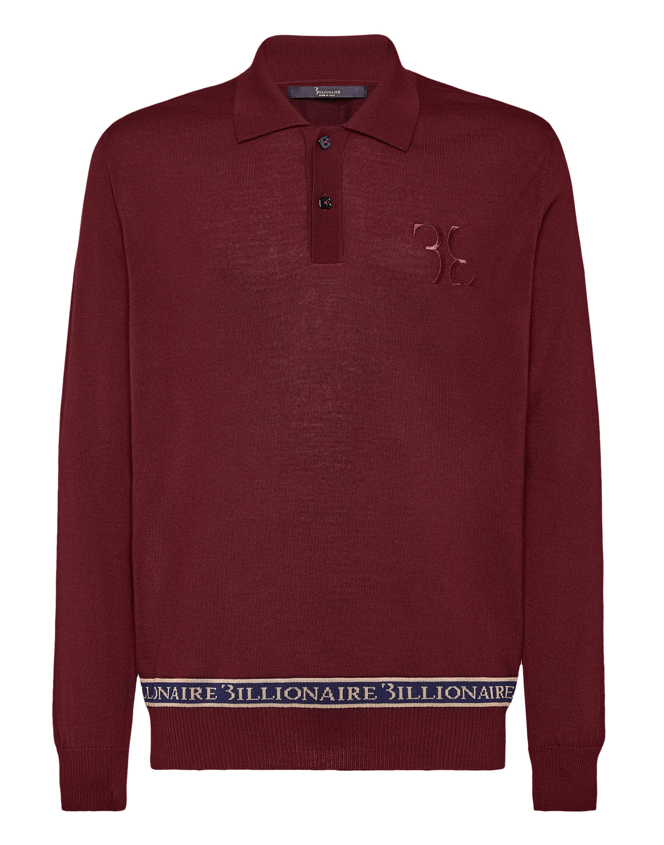 Billionaire Wool and Silk Pullover Polo-Neck LS