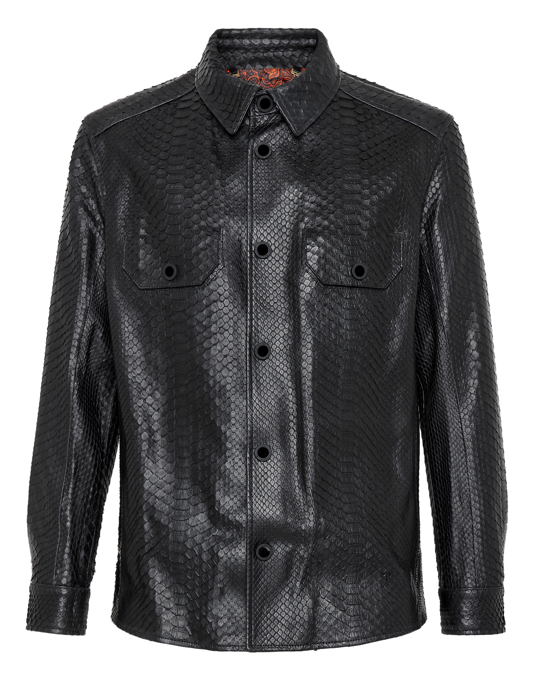 Billionaire Python Leather Shirts Luxury