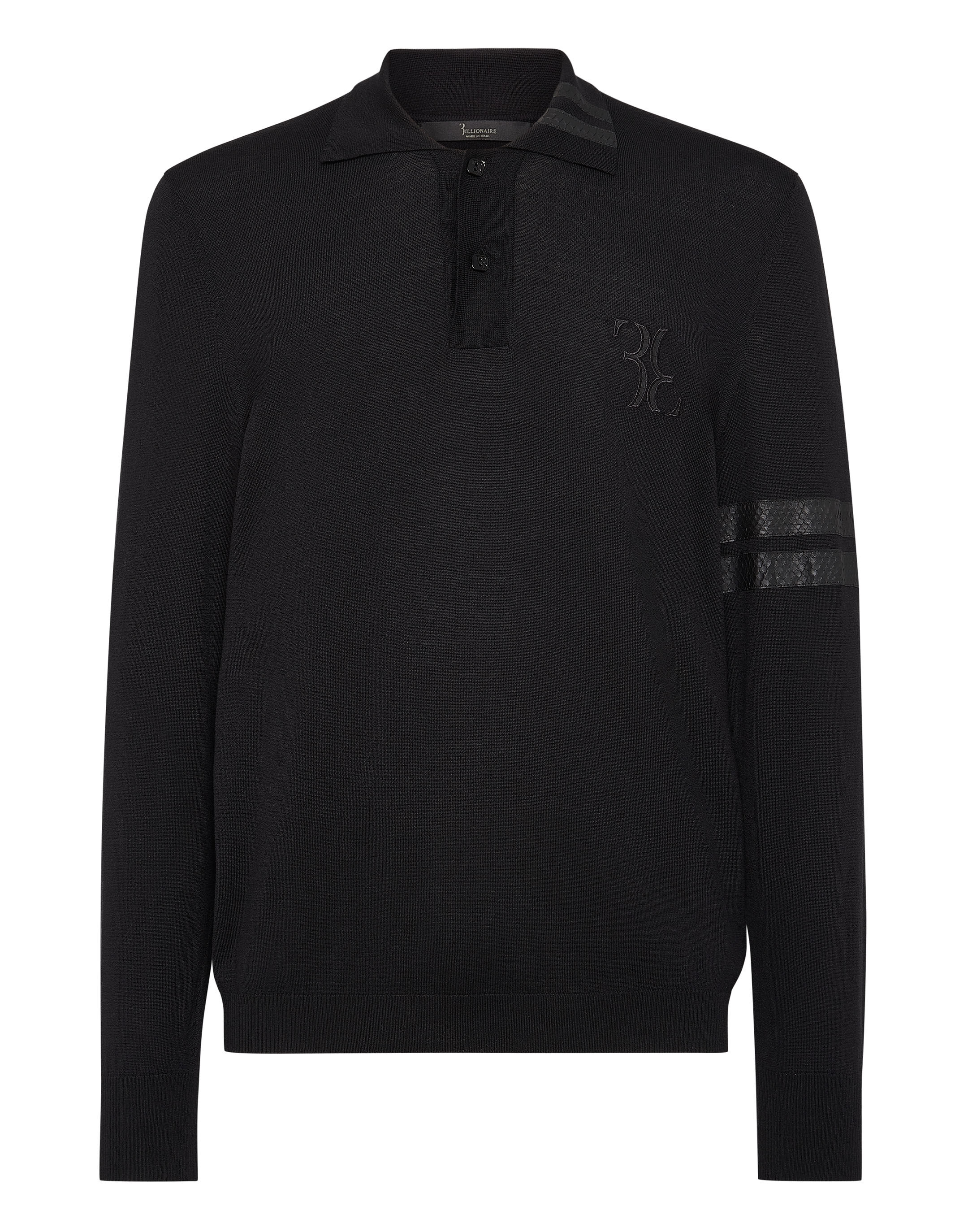 Billionaire Knit Pullover Polo-Neck LS