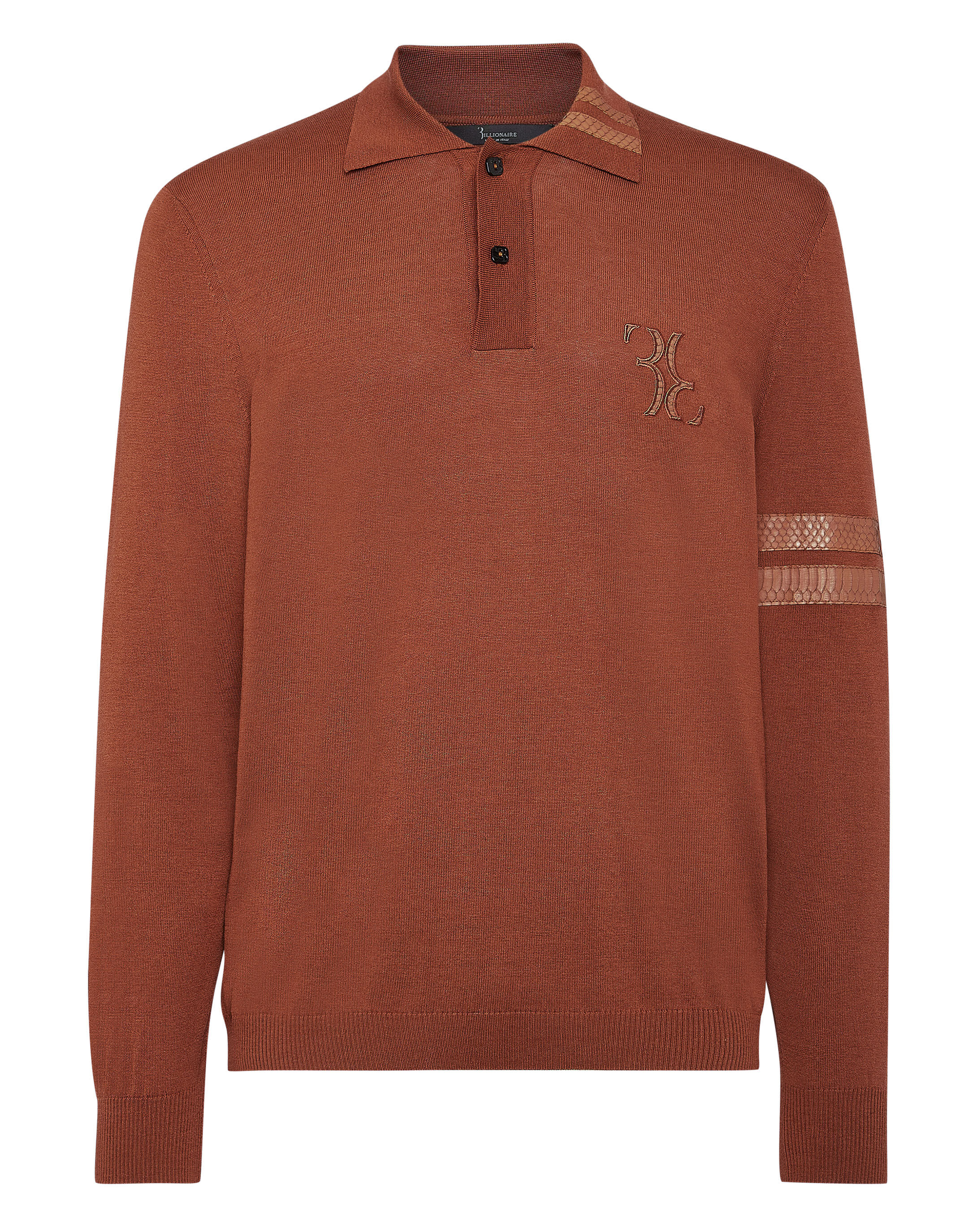 Billionaire Knit Pullover Polo-Neck LS