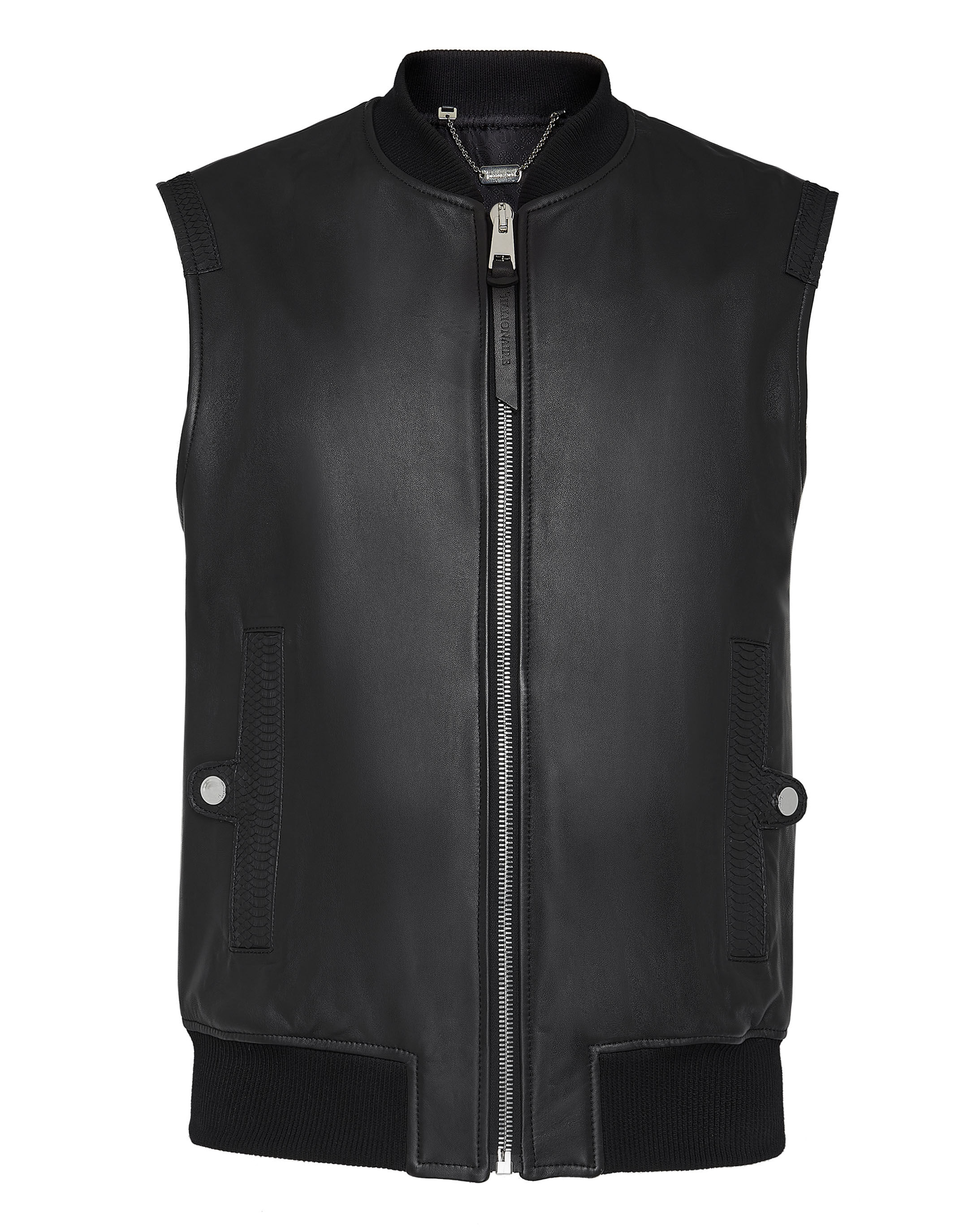 Billionaire Leather Sleeveless Vest Lion