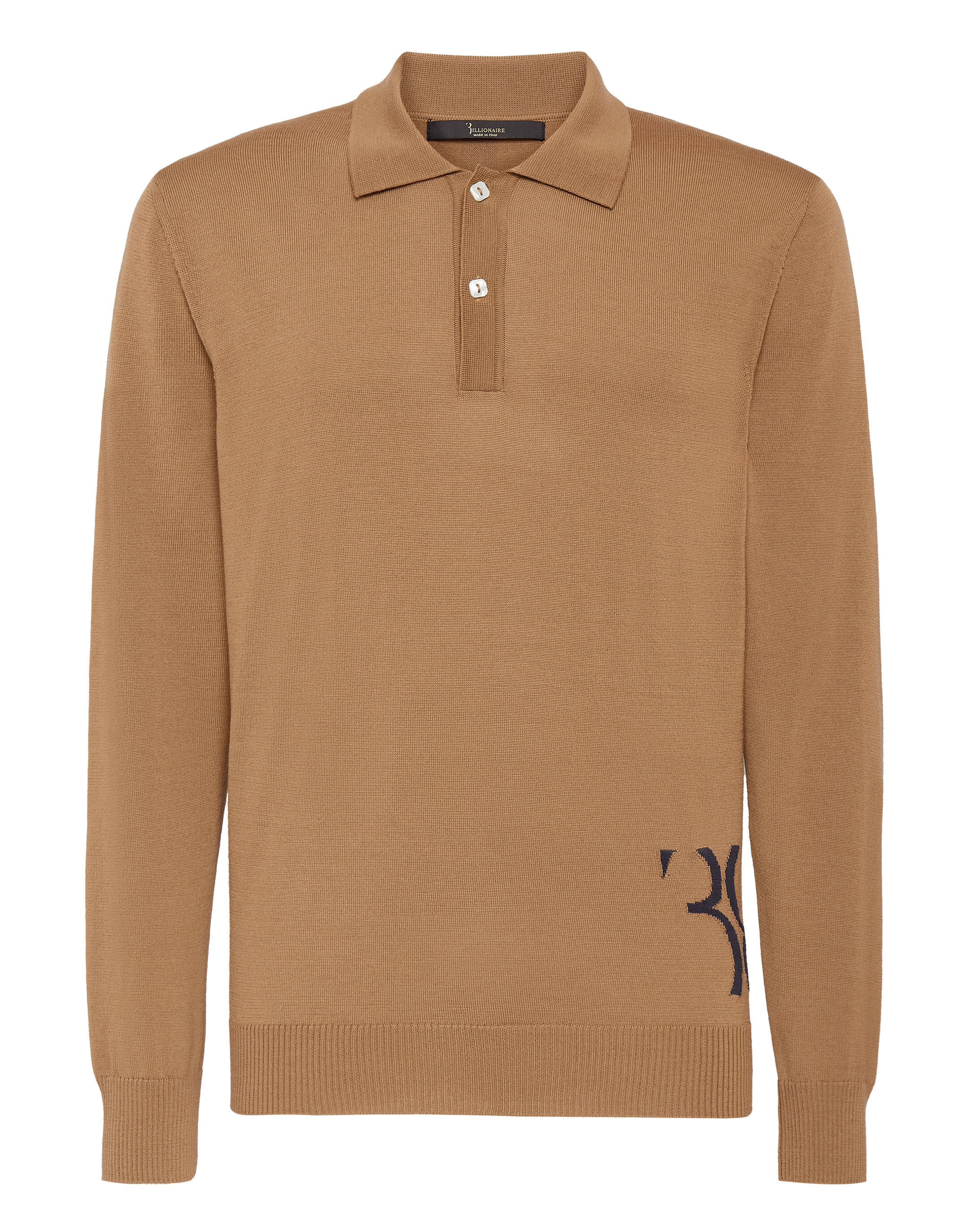 Billionaire Wool and Silk Pullover Polo-Neck LS