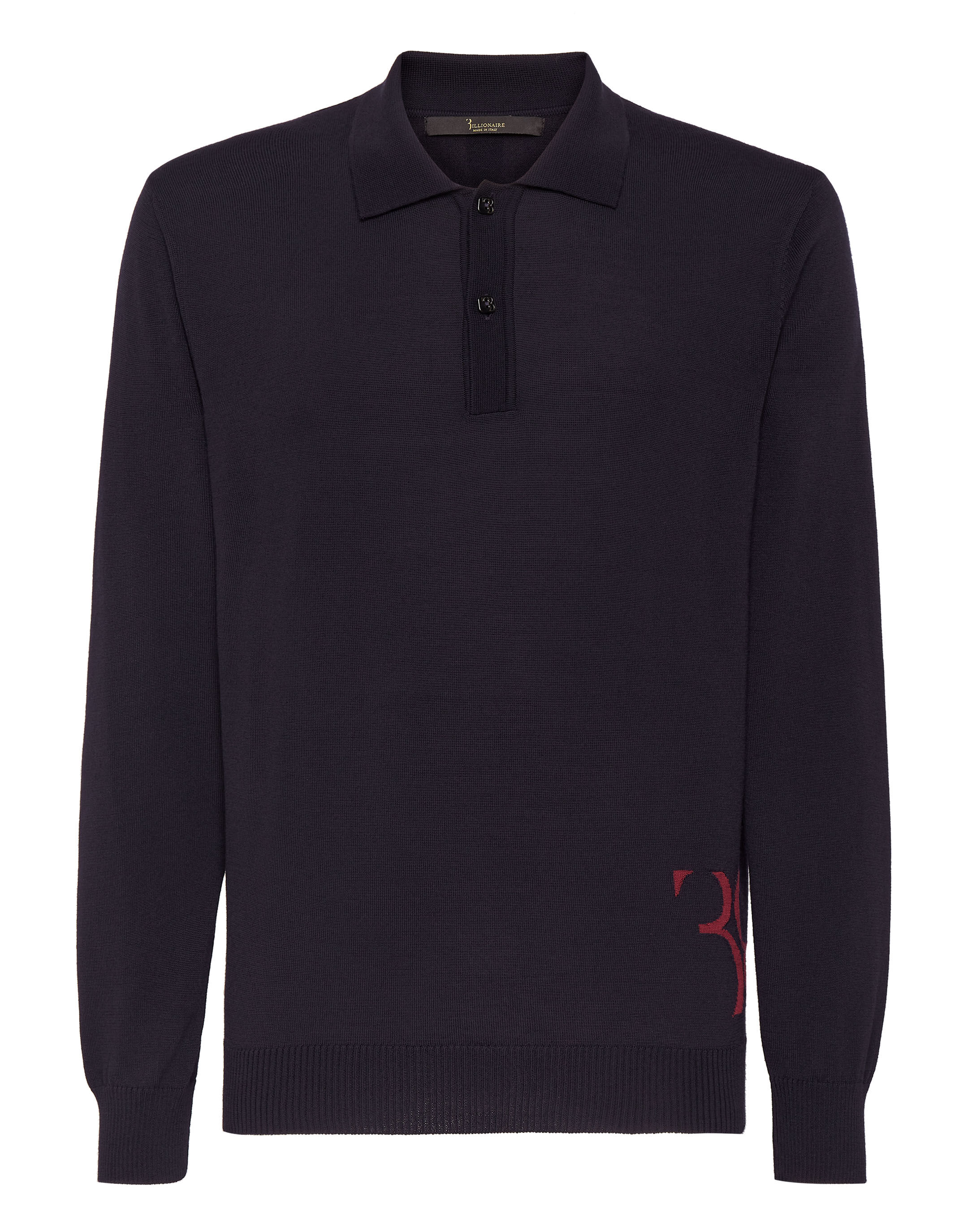 Billionaire Wool and Silk Pullover Polo-Neck LS