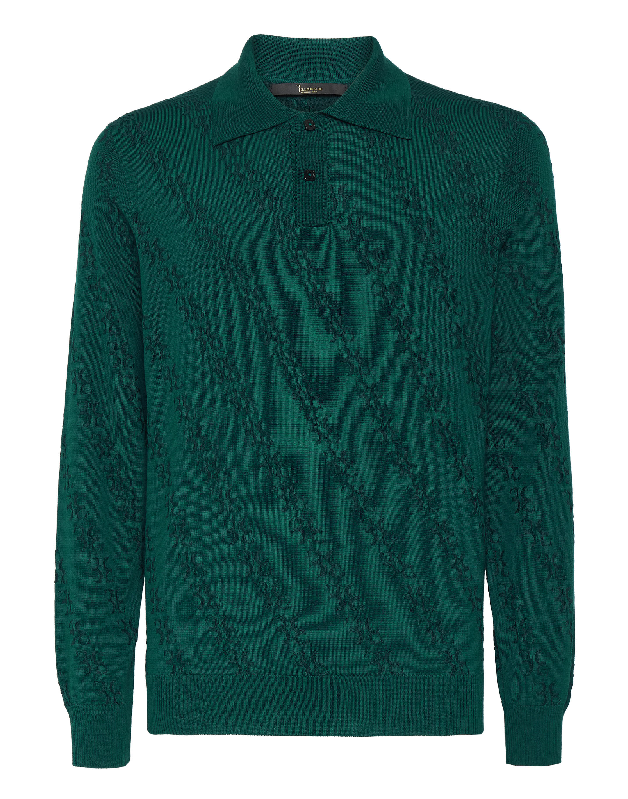 Billionaire Wool and Silk Pullover Polo-Neck LS