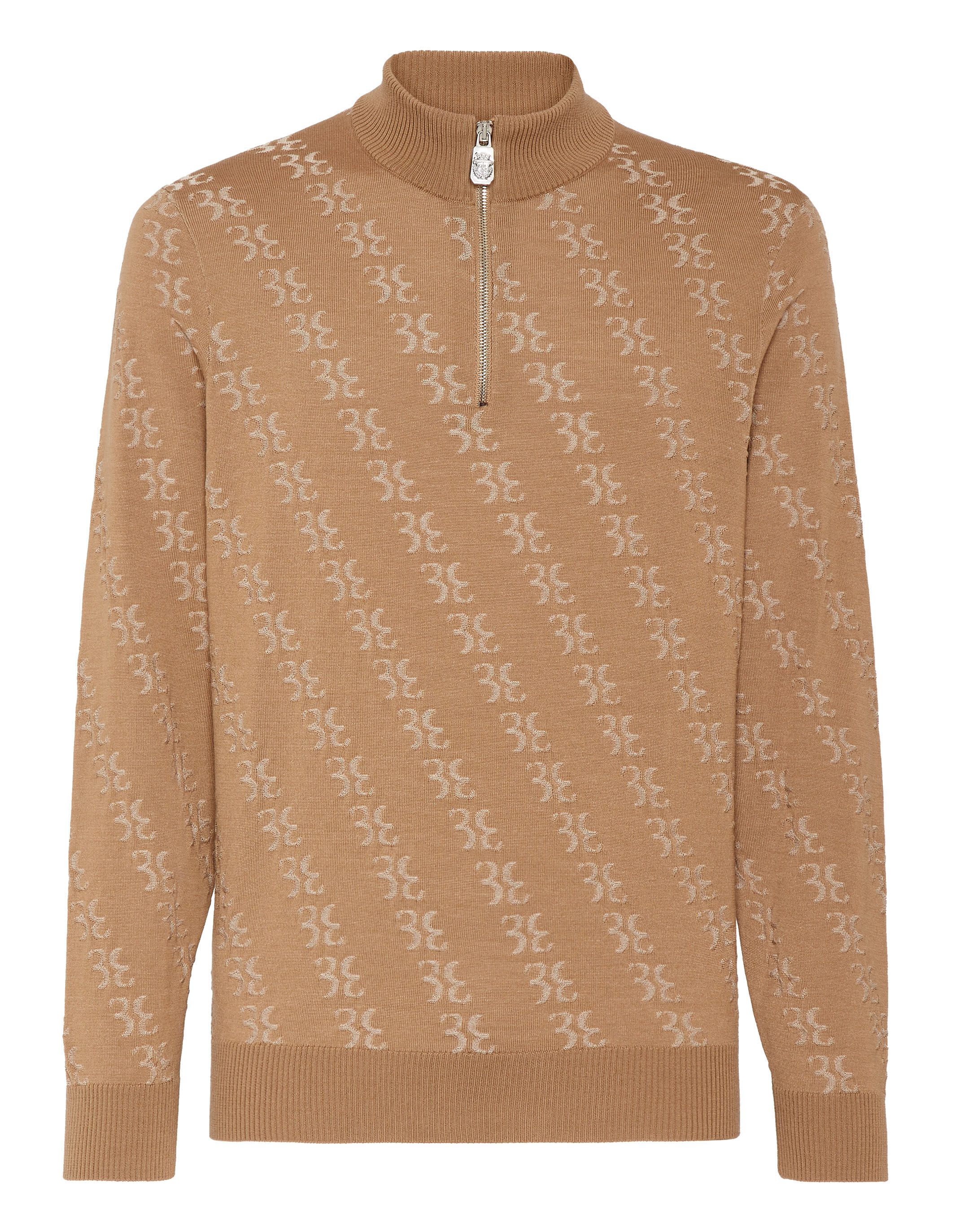 Billionaire Wool and Silk Pullover zip mock