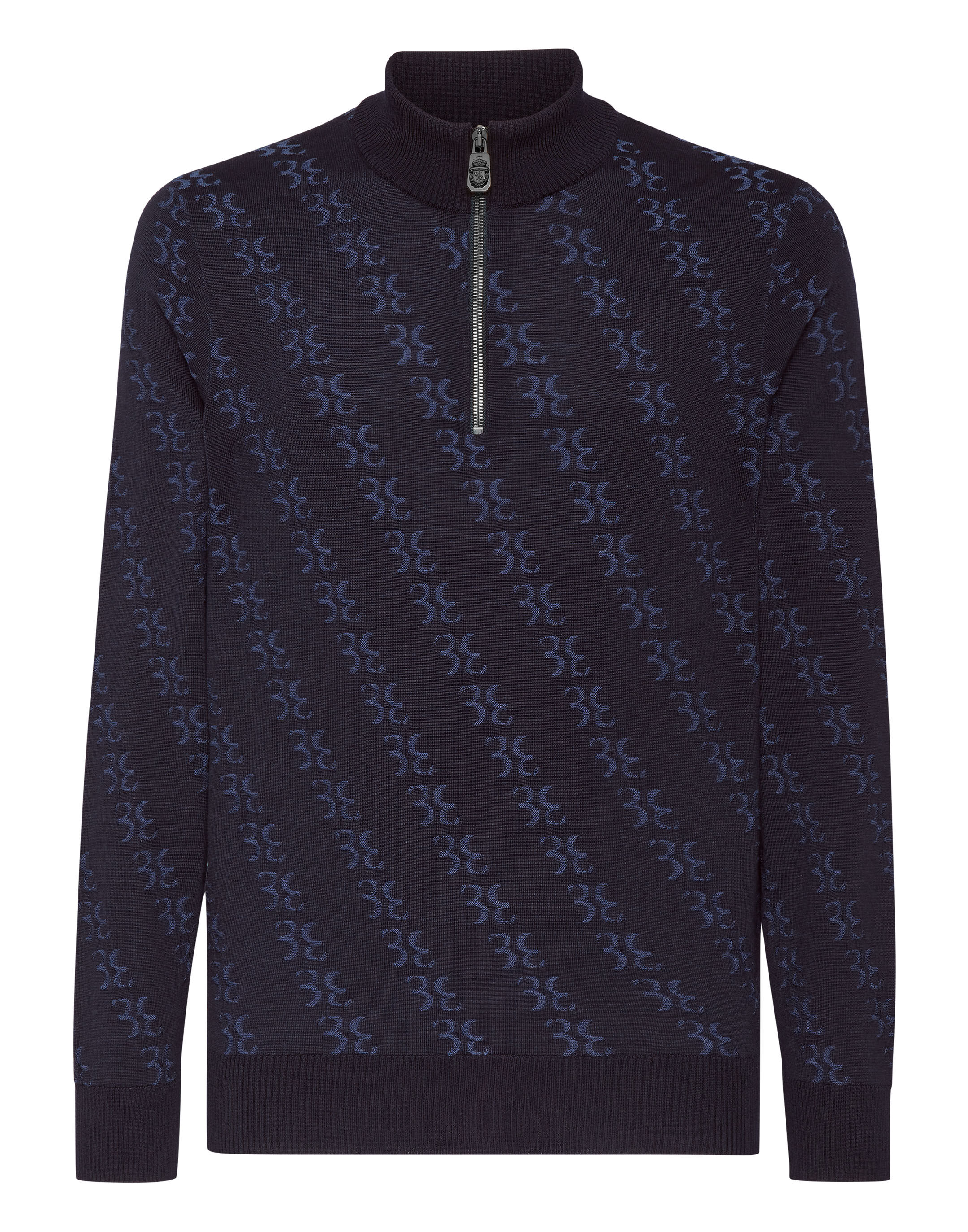 Billionaire Wool and Silk Pullover zip mock